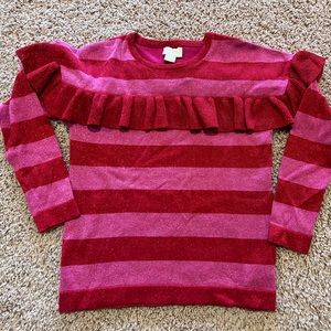 Kate Spade Lollipop Red Metallic Knit Sweater Girls Sz 8 NWT